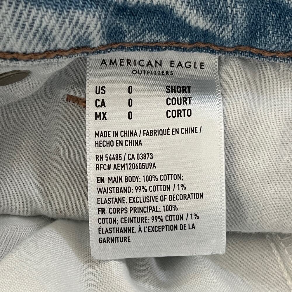 American Eagle Acid Wash Comfort Stretch Wasitband Distressed Jeans 0 Short - Picture 6 of 6